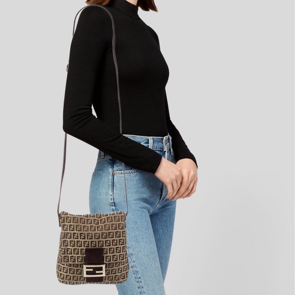Fendi 2006 Zucchino monogram baguette crossbody bag - Picture 4 of 16
